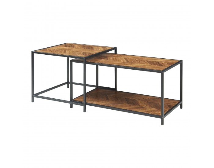 Маса за гнездо Kurghore от 2 части в черен/тъмен дъб []