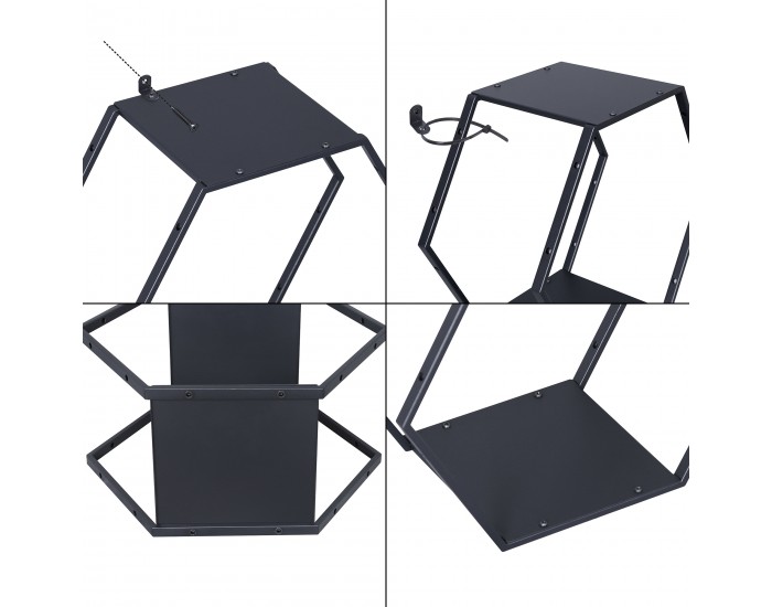 Комплект рафтове Tand от 4 части, черна стомана []