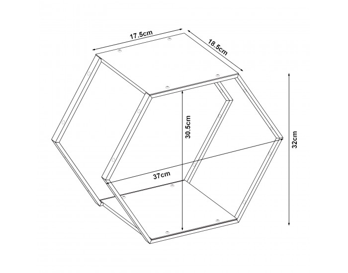 Комплект рафтове Tand от 3 части, черна стомана []