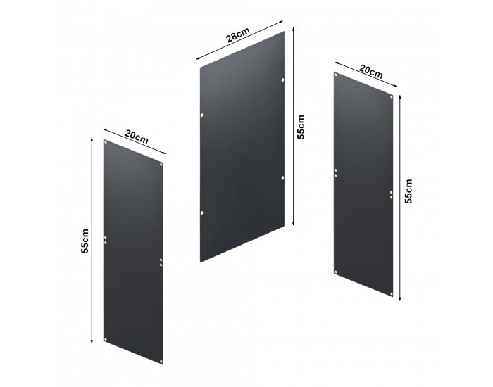 Nostened стенен комплект от 5 броя с гръб и странична стена черни []