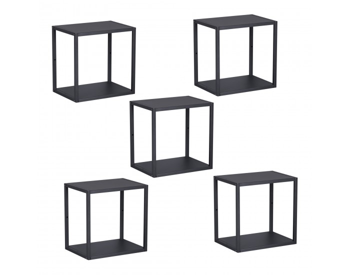 Nostened стенен комплект от 5 броя с гръб и странична стена черни []