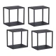Nostened стенен комплект от 4 броя с гръб и странична стена черни []