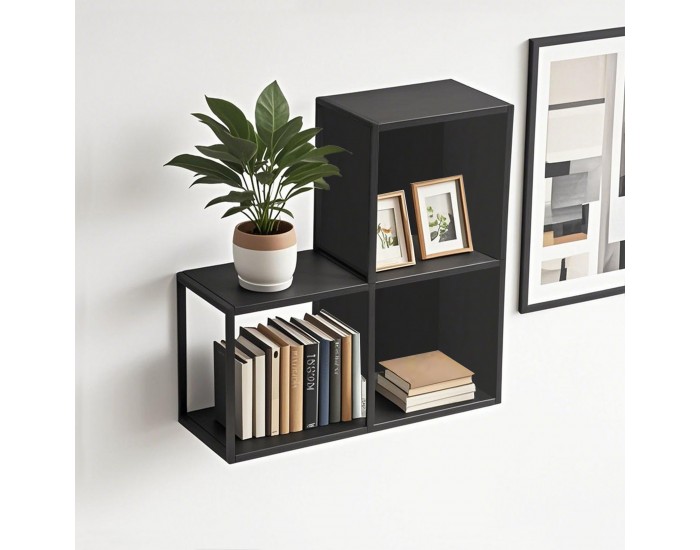 Nostened стенен комплект от 3 броя с гръб и странична стена черни []