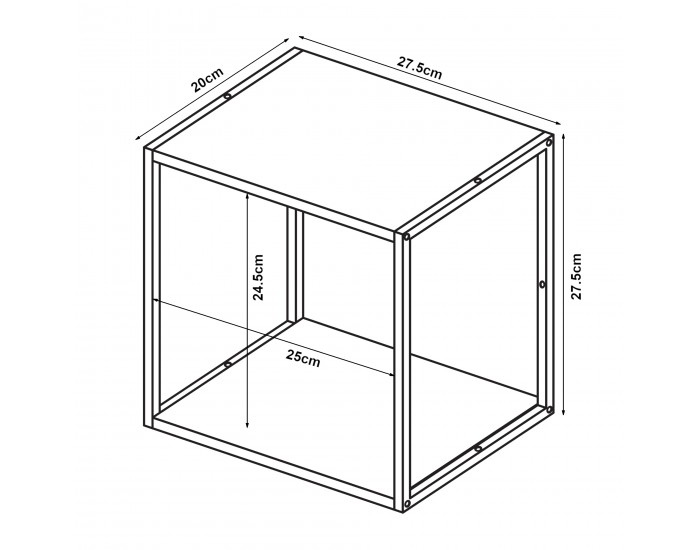 Nostened стенен комплект от 3 броя с гръб и странична стена черни []