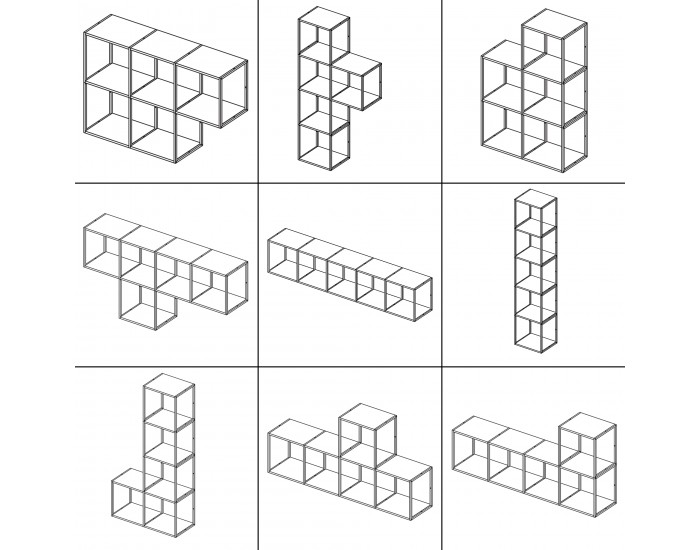 Стенен рафт Nostened комплект от 5 черни []