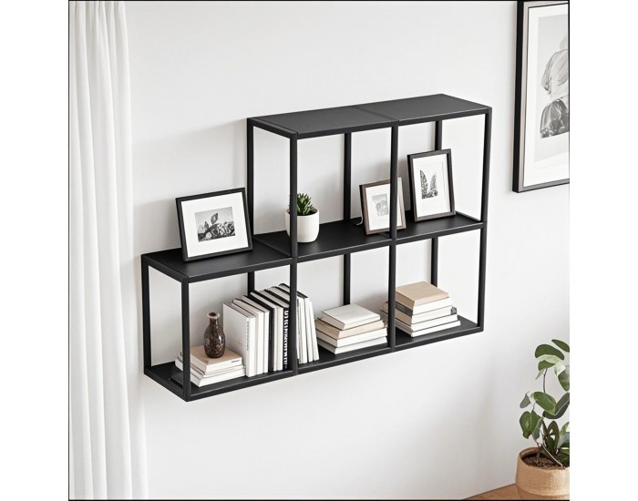 Стенен рафт Nostened комплект от 5 черни []