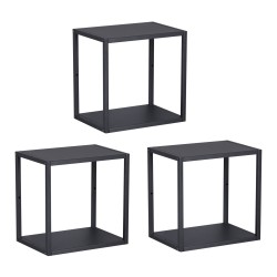 Стенен рафт Nostened комплект от 3 черни [] - Дневна