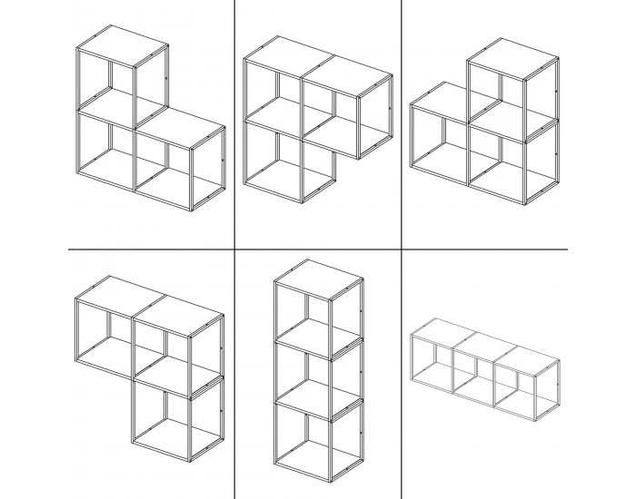 Стенен рафт Nostened комплект от 3 черни []