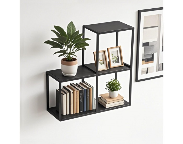 Стенен рафт Nostened комплект от 3 черни []