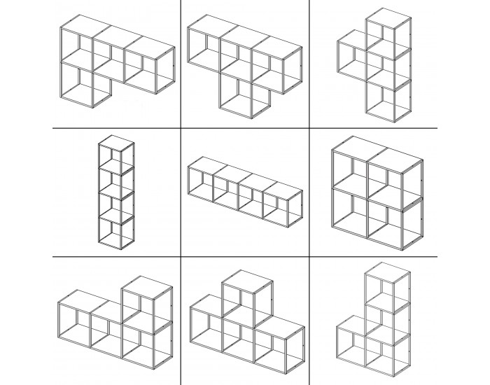 Стенен рафт Nostened Комплект от 4 черни []