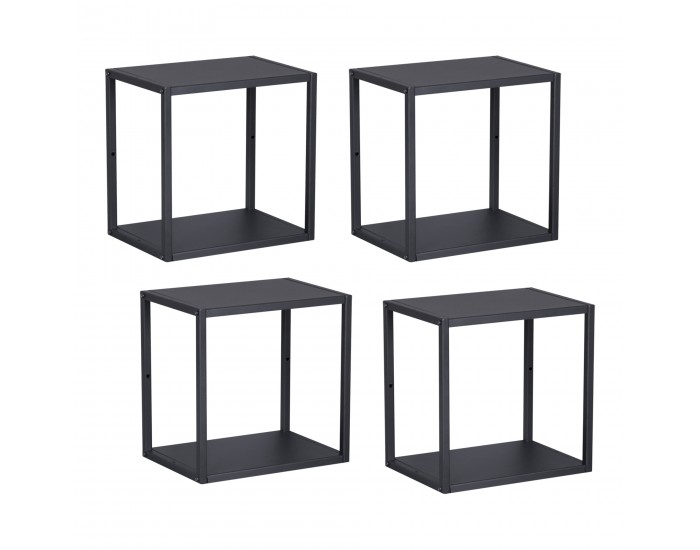 Стенен рафт Nostened Комплект от 4 черни []