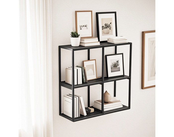 Стенен рафт Nostened Комплект от 4 черни []