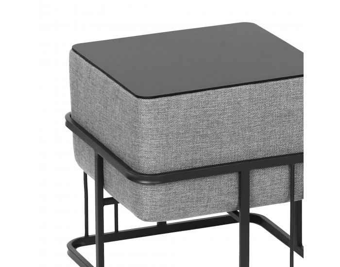 Мултифункционална табуретка Tas комплект от 2 квадратни светлосиви []