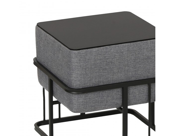 Многофункционална табуретка Tas комплект от 2 квадратни тъмносив []