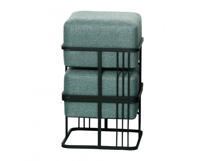 Мултифункционална табуретка Tas комплект от 2 квадратни зелени []