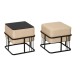 Мултифункционална табуретка Tas комплект от 2 квадратни бежови []