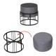 Мултифункционална табуретка Tas комплект от 2 кръгли тъмносиви []