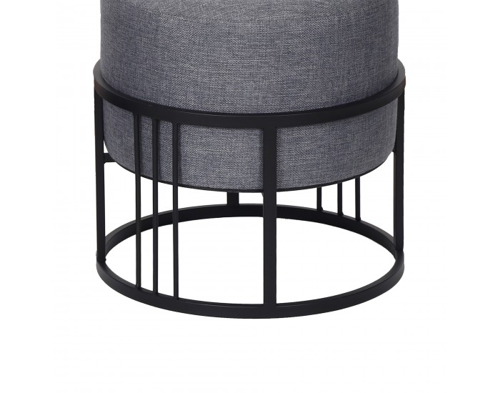 Мултифункционална табуретка Tas комплект от 2 кръгли тъмносиви []