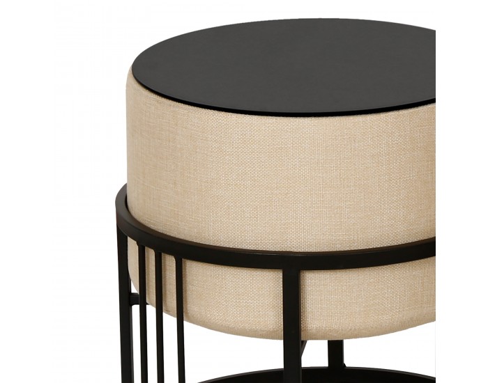 Мултифункционална табуретка Tas комплект от 2 кръгли бежови []