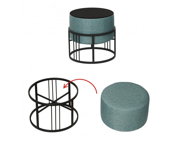 Мултифункционална табуретка Tas комплект от 2 кръгли зелени []