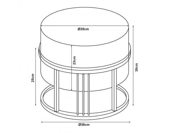Мултифункционална табуретка Tas комплект от 2 кръгли зелени []