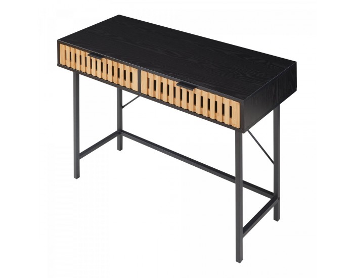 Конзолна маса Luniehti 100x40x75 см Черен/Естествен []