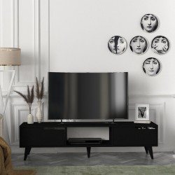 ТВ шкаф Kullila 160x35x40 см Черен [] - Sonata G