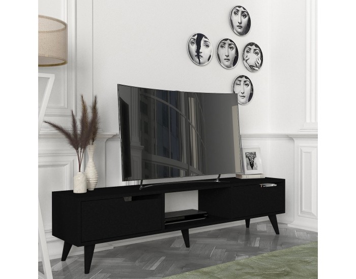 ТВ шкаф Kullila 160x35x40 см Черен []