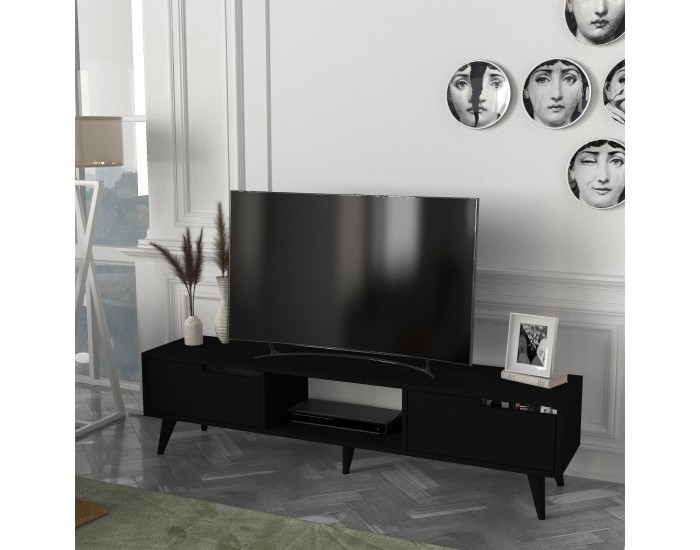 ТВ шкаф Kullila 160x35x40 см Черен []