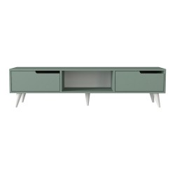 ТВ шкаф Kullila 160x35x40 см Зелен/Бял [] - Sonata G