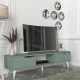 ТВ шкаф Kullila 160x35x40 см Зелен/Бял []