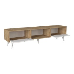 ТВ шкаф Kullila 160x35x40 см дъб имитация/бял [] - Sonata G