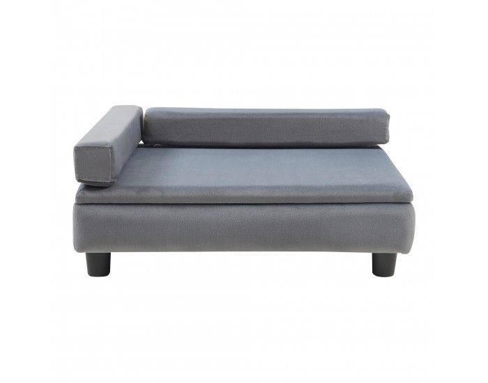 Легло за домашни любимци Salkonssad 60x45x24 см кадифено сиво []