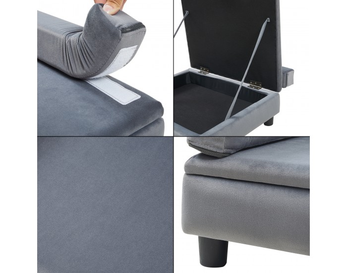 Легло за домашни любимци Salkonssad 60x45x24 см кадифено сиво []