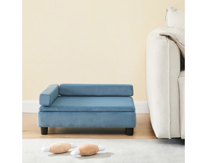 Легло за домашни любимци Salkonssad 60x45x24 см кадифено синьо []