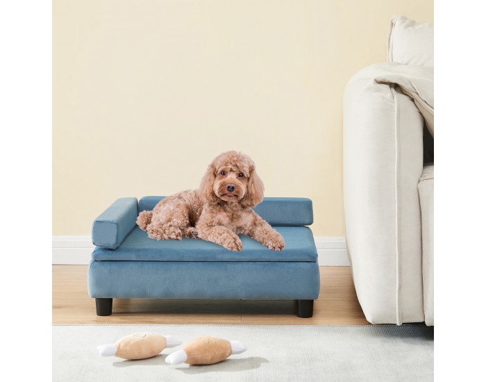 Легло за домашни любимци Salkonssad 60x45x24 см кадифено синьо []