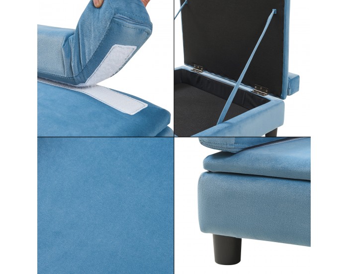 Легло за домашни любимци Salkonssad 60x45x24 см кадифено синьо []