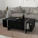 Холна маса Tavak 104x60x38 см черно/сребристо []