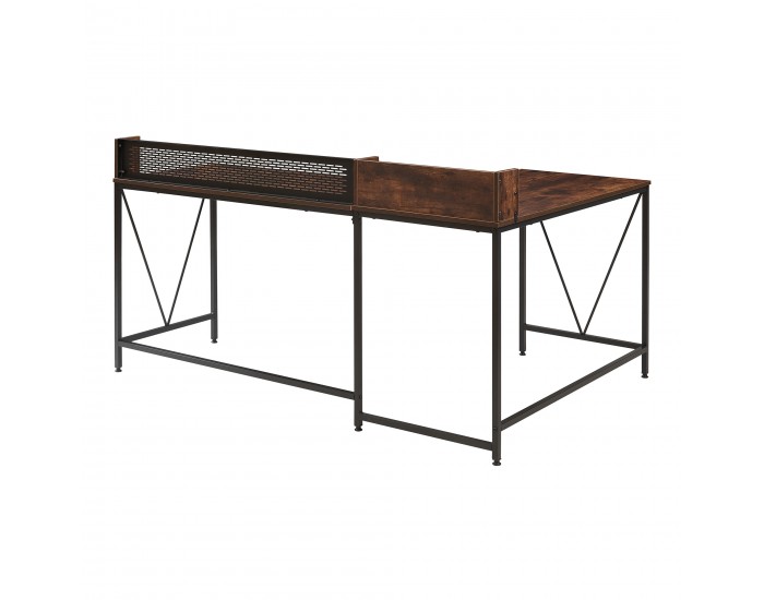 Бюро Frelvepirg със заден панел L-образно 165x110x75 cm вид на орех []