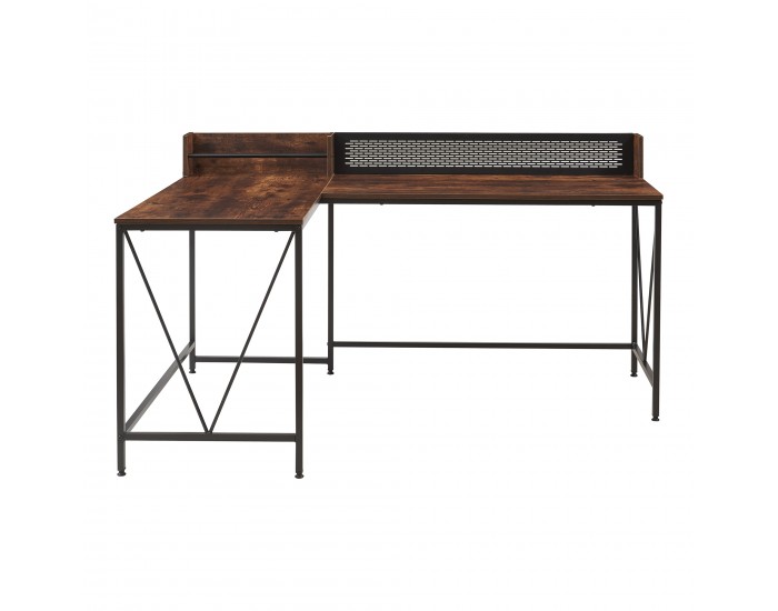 Бюро Frelvepirg със заден панел L-образно 165x110x75 cm вид на орех []