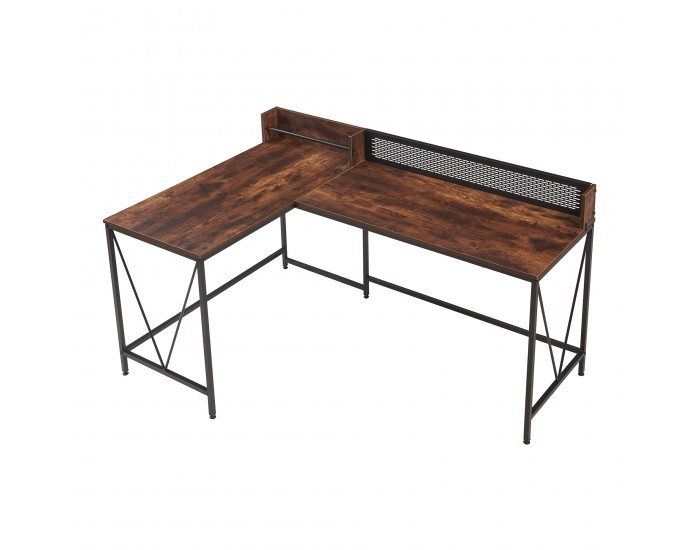 Бюро Frelvepirg със заден панел L-образно 165x110x75 cm вид на орех []