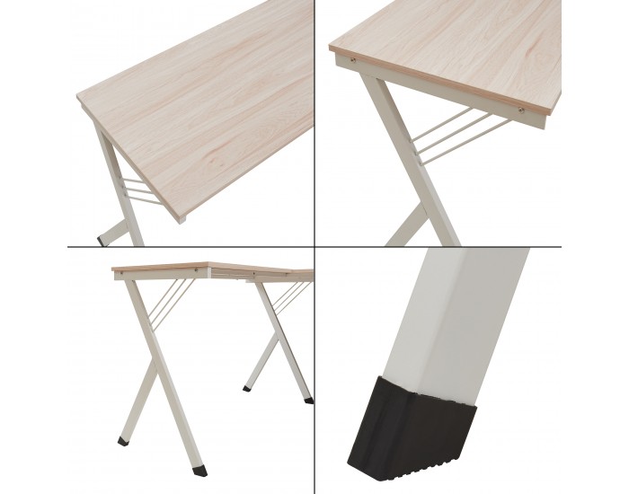 Бюро Tarielarg със стойка за компютър L-образно 158x120x75 cm вид дъб []