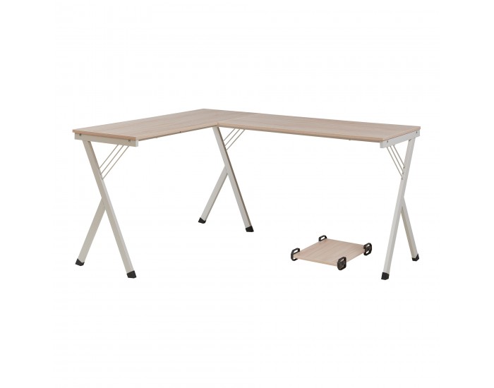 Бюро Tarielarg със стойка за компютър L-образно 158x120x75 cm вид дъб []