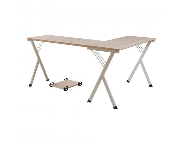 Бюро Tarielarg със стойка за компютър L-образно 158x120x75 cm вид дъб []