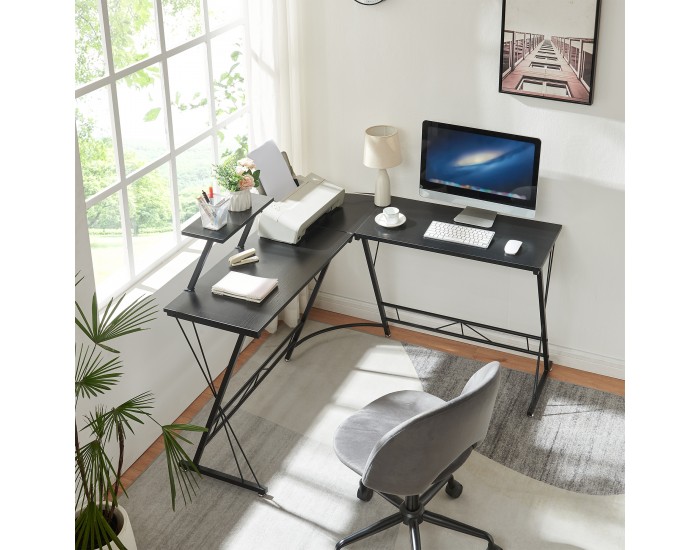 Yremso L-образно бюро 122x122x98 см Черно []