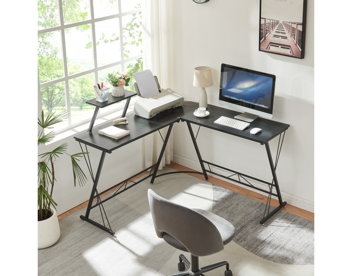 Yremso L-образно бюро 122x122x98 см Черно []