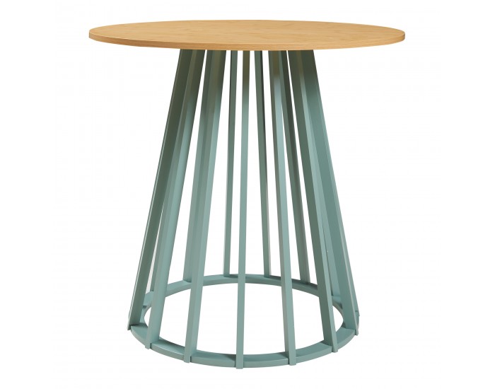Трапезна маса Lensuu 76x Ø80 см пастелно зелено/дъб []