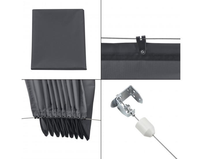 Въжена тента Брага 140х420 см тъмно сива