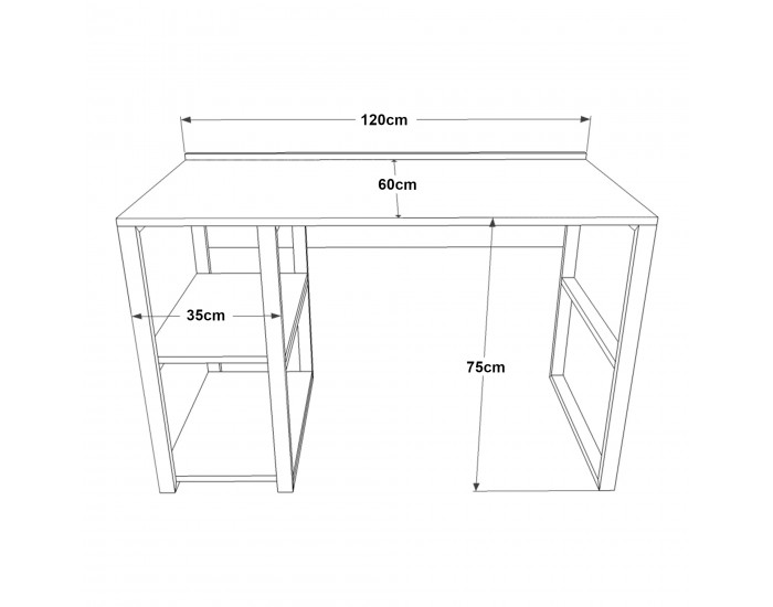 Бюро Tódense 120x60x75 cm вид дъб/черно []