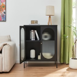 Бюфет Karlskrona 102x80x40 см черен, мат [] - Шкафове, Витрини, Модулни секции